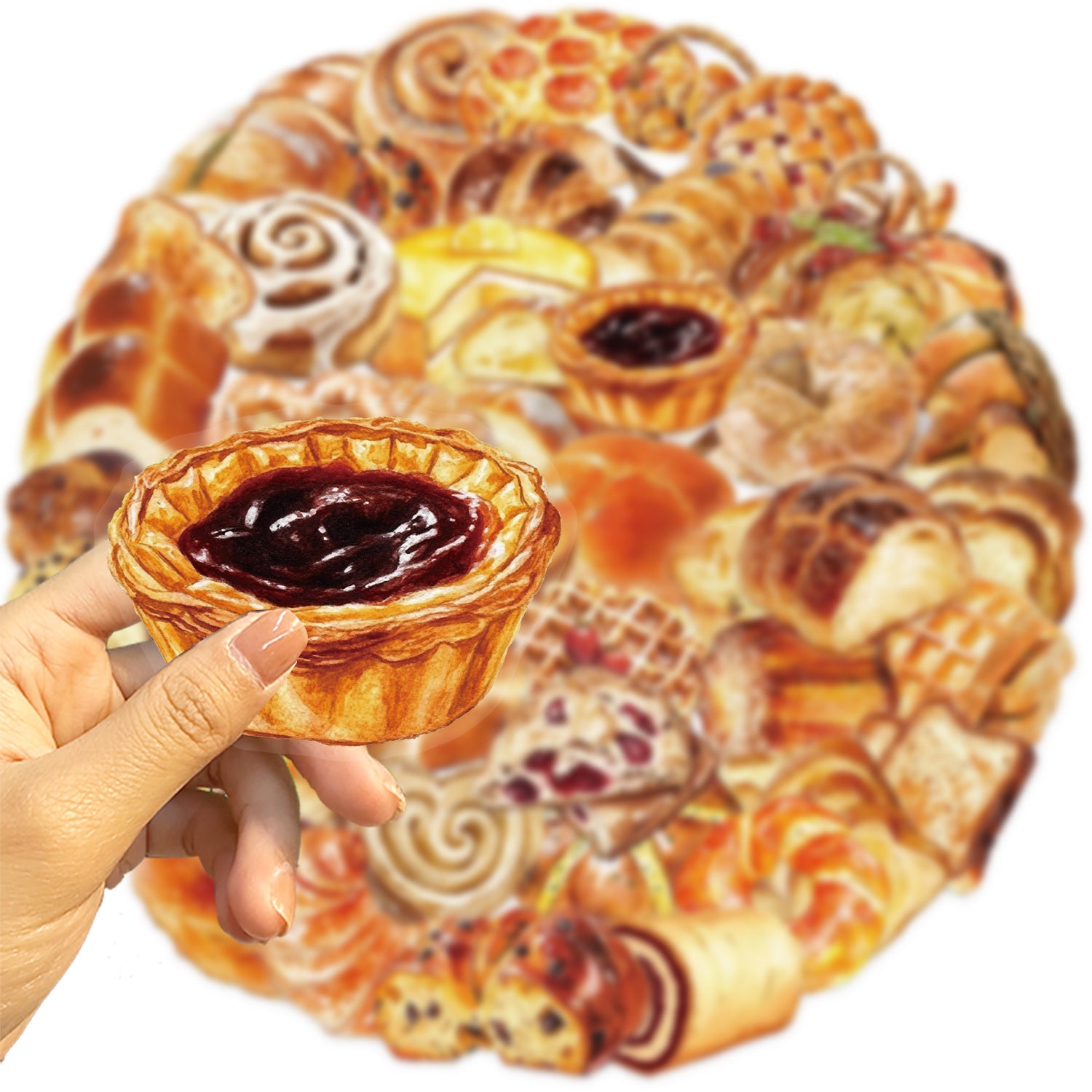 Wholesale 50pcs stickers of baking cake and bread series